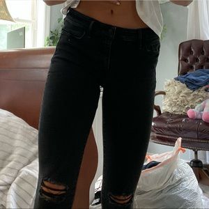 Black Abercrombie ripped jeans